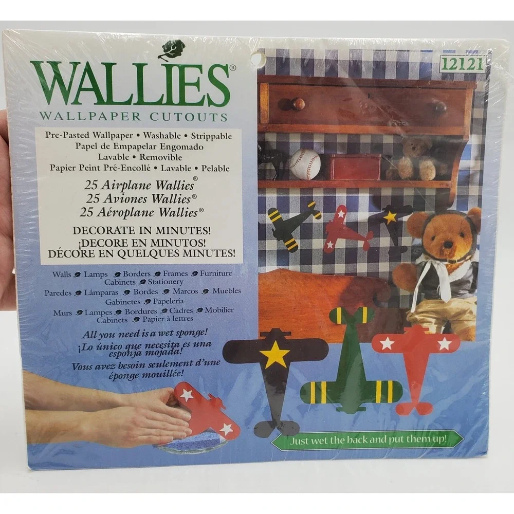 Wallies Wallpaper Cutouts 25 Airplane Pre-Pasted Wall Decor Decal #12121 Crafts